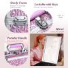imageFRENESSA Makeup Case Organizer Cosmetic Box Storage Portable Makeup Train Case with Mirror 2 Trays Travel Vanity Box for Cosmetics Nail Kits Craft Tools Case Aluminum Hard Make Up Organizer BlackShiny Pink