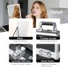 imageFRENESSA Makeup Case Organizer Cosmetic Box Storage Portable Makeup Train Case with Mirror 2 Trays Travel Vanity Box for Cosmetics Nail Kits Craft Tools Case Aluminum Hard Make Up Organizer BlackBlack