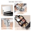 imageFRENESSA Makeup Case Train Case Portable Makeup Box with Mirror Lock Box Travel Cosmetic Train Cases Hard Makeup Organizer for Nail Craft Storage Vanity Rose GoldBeauty Rose Gold