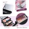 imageFRENESSA Makeup Train Case Makeup Box Organizer Portable Cosmetic Travel Case Makeup Case with Mirror Locking Make Up Cases Organizers and Storage for Nail Supplies Hard Cosmetic Box Shiny PinkPink