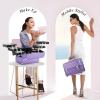 imageFRENESSA Makeup Train Case Makeup Case 118 Inch Large Cosmetic Box Organizer Travel Storage Professional Make Up Train Carrying Case with 6 Trays Locking Hard Vanity Storage BlackPurple