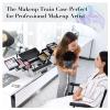imageFRENESSA Makeup Train Case Makeup Case 118 Inch Large Cosmetic Box Organizer Travel Storage Professional Make Up Train Carrying Case with 6 Trays Locking Hard Vanity Storage BlackSilver