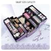imageFRENESSA Makeup Train Case Makeup Case 126 Inch Large Cosmetic Box Organizer Travel Storage Professional Make Up Train Carrying Case with 6 Trays Locking Shoulder Strap Hard Vanity Storage PurplePurple