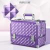 imageFRENESSA Makeup Train Case Makeup Case 126 Inch Large Cosmetic Box Organizer Travel Storage Professional Make Up Train Carrying Case with 6 Trays Locking Shoulder Strap Hard Vanity Storage PurplePurple