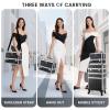 imageFRENESSA Makeup Train Case Makeup Case 126 Inch Large Cosmetic Box Organizer Travel Storage Professional Make Up Train Carrying Case with 6 Trays Locking Shoulder Strap Hard Vanity Storage BlackBlack