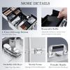 imageFRENESSA Makeup Train Case Makeup Organizer Box Portable Cosmetic Travel Case with Lock 4 Trays Aluminum Hard Vanity Box Make Up Artist Nail Beauty Storage Organizer Cosmetic Suitcase Bright SilverMedium Silver
