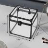 imageFRENESSA Portable Makeup Case Clear Crown Box Cosmetics Display Case Toiletry Organizer Box Transparent Acrylic Artists Train Case Travel Makeup Tools Storage for Vanity Bathroom Counter Dresser CaseBlack