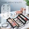 imageFRENESSA Portable Makeup Case Cosmetics Display Toiletry Organizer Box Transparent Acrylic Artists Train Case with 4 Trays Travel Makeup Tools Storage for Vanity Counter Dresser Organizer BlackBlack 4 Trays
