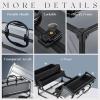 imageFRENESSA Portable Makeup Case Cosmetics Display Toiletry Organizer Box Transparent Acrylic Artists Train Case with 4 Trays Travel Makeup Tools Storage for Vanity Counter Dresser Organizer BlackBlack 4 Trays