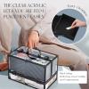 imageFRENESSA Portable Makeup Case Cosmetics Display Toiletry Organizer Box Transparent Acrylic Artists Train Case with 4 Trays Travel Makeup Tools Storage for Vanity Counter Dresser Organizer BlackBlack 6 Trays
