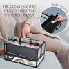 imageFRENESSA Portable Makeup Case Cosmetics Display Toiletry Organizer Box Transparent Acrylic Artists Train Case with 4 Trays Travel Makeup Tools Storage for Vanity Counter Dresser Organizer BlackBlack 4 Trays