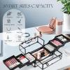 imageFRENESSA Portable Makeup Case Cosmetics Display Toiletry Organizer Box Transparent Acrylic Artists Train Case with 4 Trays Travel Makeup Tools Storage for Vanity Counter Dresser Organizer BlackBlack 6 Trays