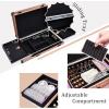 imageFRENESSA Professional Rolling Makeup Case Aluminum Trolley Train Case with 360 Swivel Wheels for Makuep Artist Travel Cosmetic Organizer with Sliding Drawers for Nail Tech Hairstylist Barber BlackRose Gold