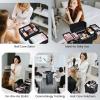 imageFRENESSA Rolling Makeup Train Case Cosmetology Case on Wheels 5 in 1 Makeup Case with Lid Rolling Large Make Up Organizer for Artist Barber Salon Nail Teach Kits Professional Cosmetic Box GreyBlack