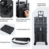 imageFRENESSA Rolling Makeup Train Case Cosmetology Case on Wheels 5 in 1 Makeup Case with Lid Rolling Large Make Up Organizer for Artist Barber Salon Nail Teach Kits Professional Cosmetic Box GreyBlack