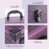 imageFRENESSA Rolling Nail Case Wheeled Manicure Storage Case Polish Organizer Professional Makeup Trolley for Studio or Travelling Nail Technician Artists Cosmetologist Stylist  Vegan LeatherPurple