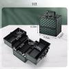 imageFrenessa Makeup Case Makeup Box Cosmetic Organizer Case Portable Make Up Artist Travel Case Storage Box 4 Trays with Dividers Lockable Hard Train Case Nail Tech Supply Storage Mermaid PinkVintage Dark Green