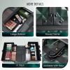 imageFrenessa Makeup Case Makeup Box Cosmetic Organizer Case Portable Make Up Artist Travel Case Storage Box 4 Trays with Dividers Lockable Hard Train Case Nail Tech Supply Storage Mermaid PinkVintage Dark Green