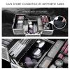 imageFrenessa Makeup Case Makeup Box Cosmetic Organizer Case Portable Make Up Artist Travel Case Storage Box 4 Trays with Dividers Lockable Hard Train Case Nail Tech Supply Storage Mermaid PinkSilver