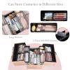 imageFrenessa Makeup Train Case Cosmetic Organizer Case Professional Makeup Storage Box 4 Trays with Divider Lockable Travel Case Portable Travel Makeup Box for Makeup Artist Carfter Cosmetics BlackRose Gold