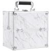 imageFRENESSA Makeup Train Case Makeup Case Travel Cosmetic Box Organizer Portable Make Up Box with Dividers Lockable for Artist Nail Sewing Vanity Storage Makeup Travel Case Rose GoldWhite Marble